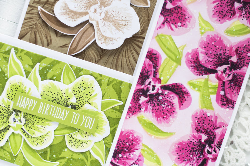 Three Ideas For Monochromatic Floral Cards
