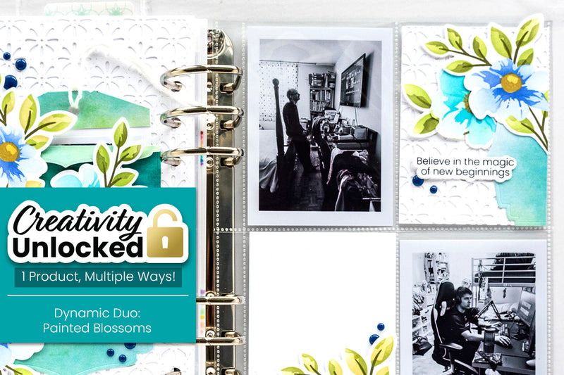 Creativity Unlocked feat. Dynamic Duo: Painted Blossoms | Creating an Interactive Memory-Keeping Layout (With Video Tutorial!)