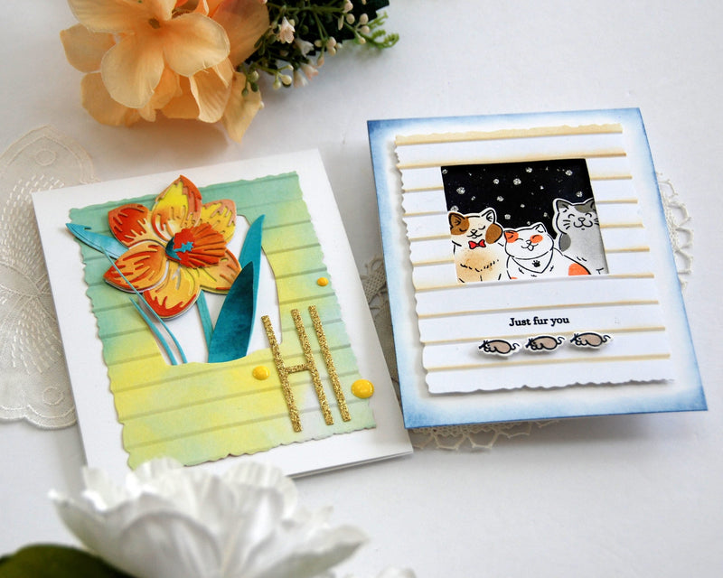 One Embossing Folder, Two Textured Window Card Designs