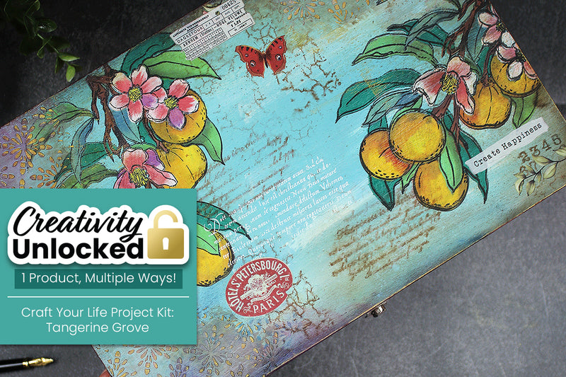 DIY Mixed Media Decorative Wooden Box with Tangerine Groves Project Kit! | Creativity Unlocked!