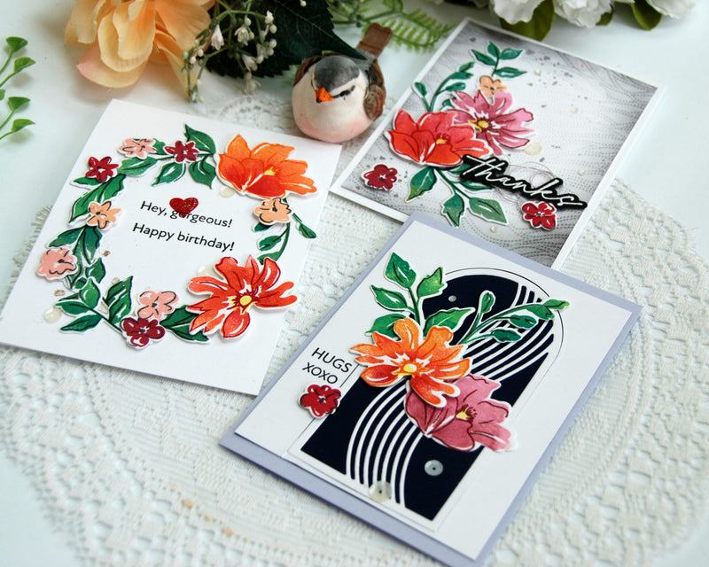 Three More Creative Ways with Sketched Florals