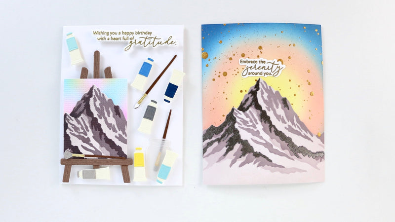 One stencil set, two VERY different cards | creativity outside the box