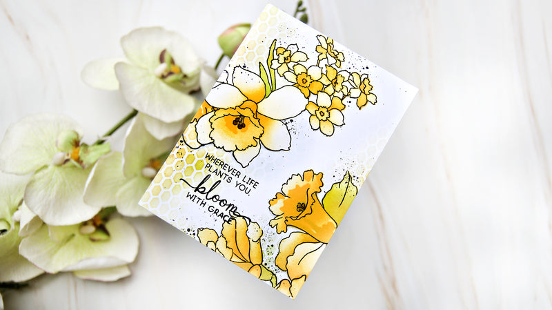 One-Layer Stenciled Card Using Two Inks!