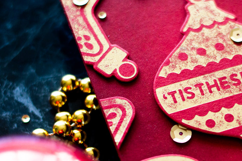 Red Drama with Hot Foiled Jolly Ornaments