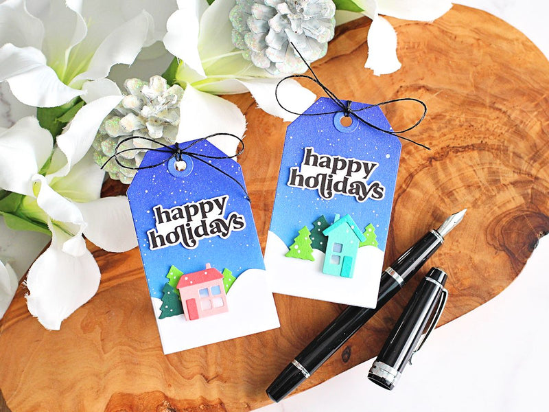 Create Simple Winter Scenes with Cardstock Scraps (With Video Tutorial) | Terrific Tags with Michelle