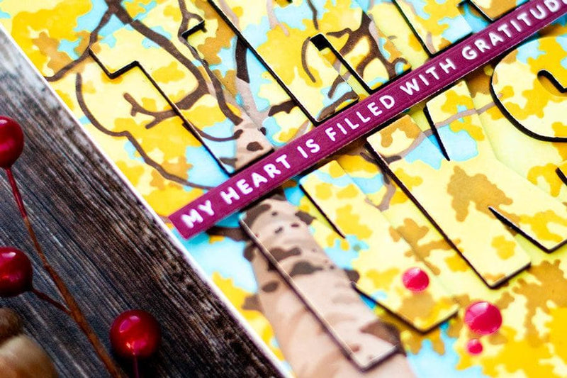 Fall Card Idea: Aspen Sky Background & Dimensional Sentiment