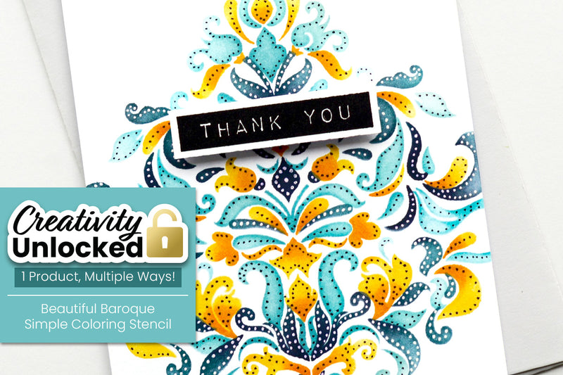 Creativity Unlocked feat. Beautiful Baroque Simple Coloring Stencil Set