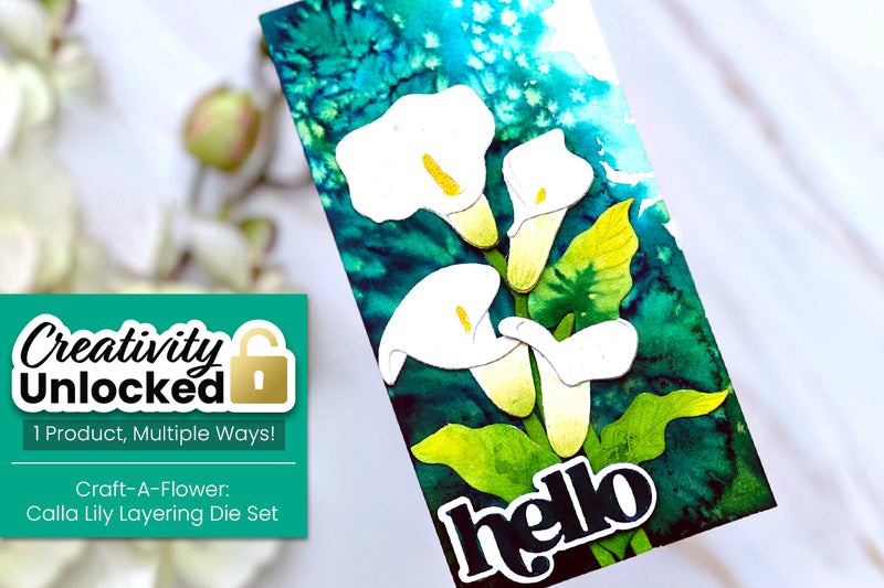 Creativity Unlocked feat. Craft-A-Flower: Calla Lily | Dramatic Watercolor Background with Salt!