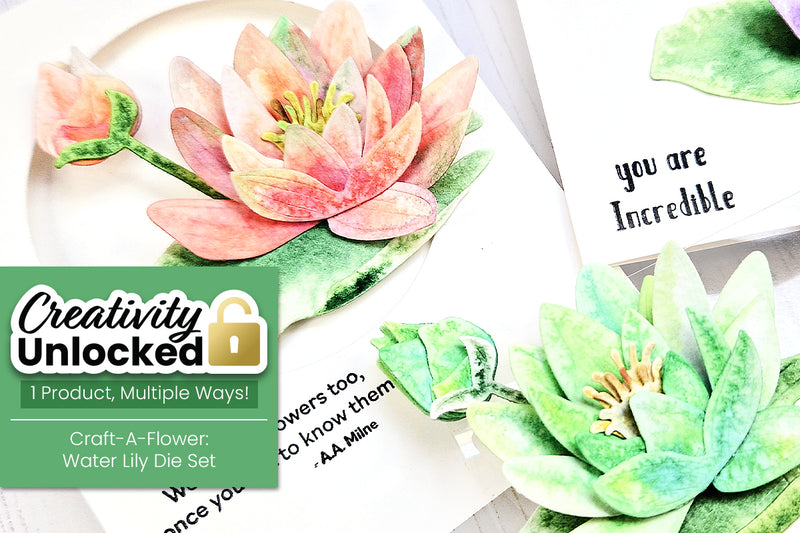 Creativity Unlocked feat. Craft-A-Flower: Water Lily Die Set | 3 ‘Floating’ Card Ideas