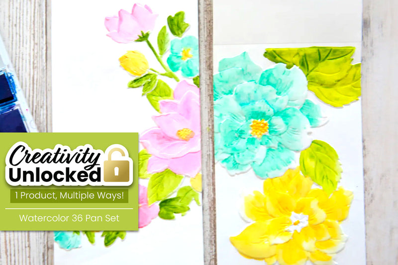 Creativity Unlocked feat. Watercolor 36 Pan Set | Beautifully Embossed Envelopes with Easy Watercoloring