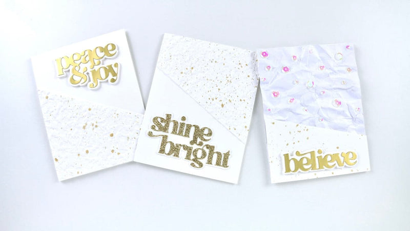 Quick and Easy Holiday cards | Clean, simple, and shimmery