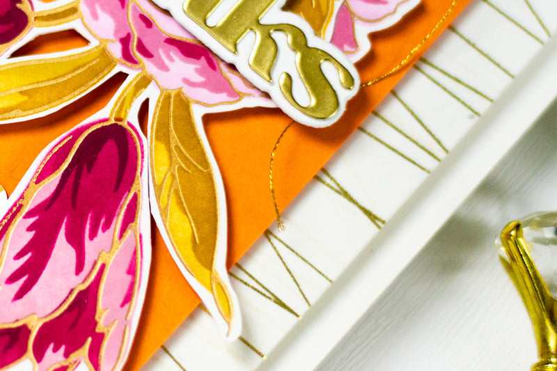 Creating a Fancy Card with Gold Embellishments and Cool Colors | Spark Joy: Ornamental Bouquet