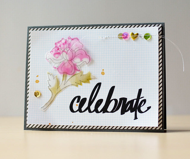 Stamping on Patterned Vellum