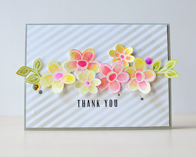 Watercoloring Over White Embossing