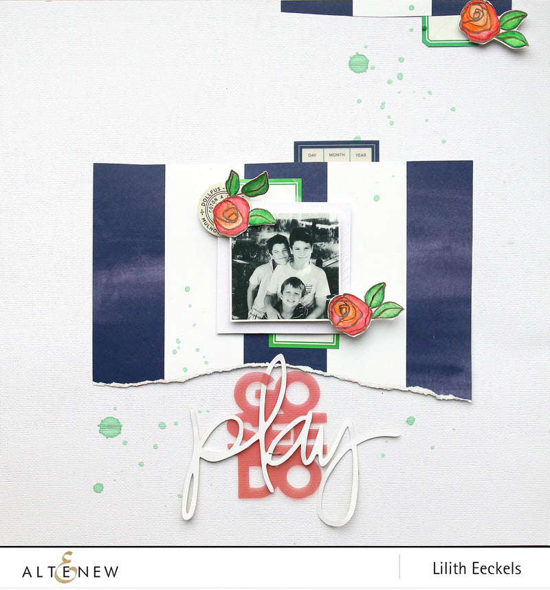 Video: Bamboo Rose Stamp with watercolor pencils