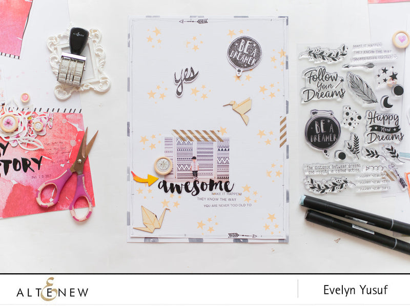 A Fast Way To Create A Simple Layout Using Happy Dreams Stamp Set