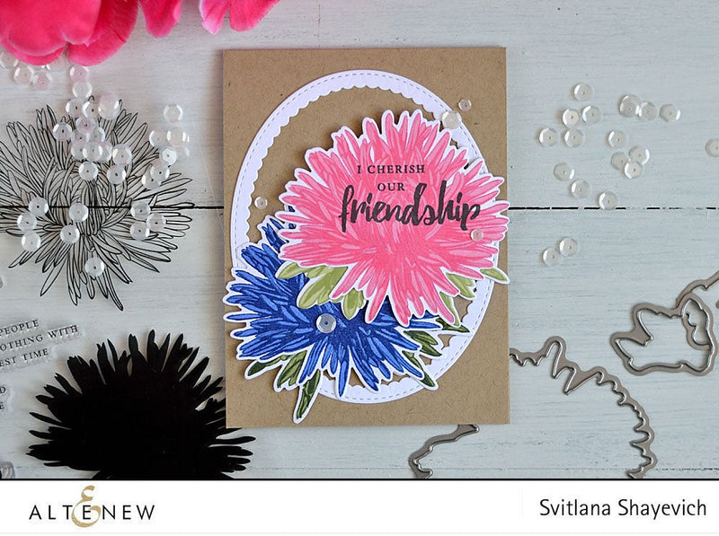 Framed Asters with Build A Flower Aster
