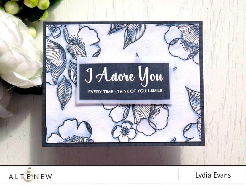 Monochrome Watercolour With Adore You Stamp Set