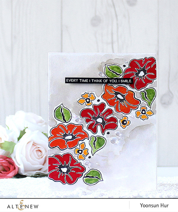 Thinking Of You with Whimsical Flowers Stamp Set