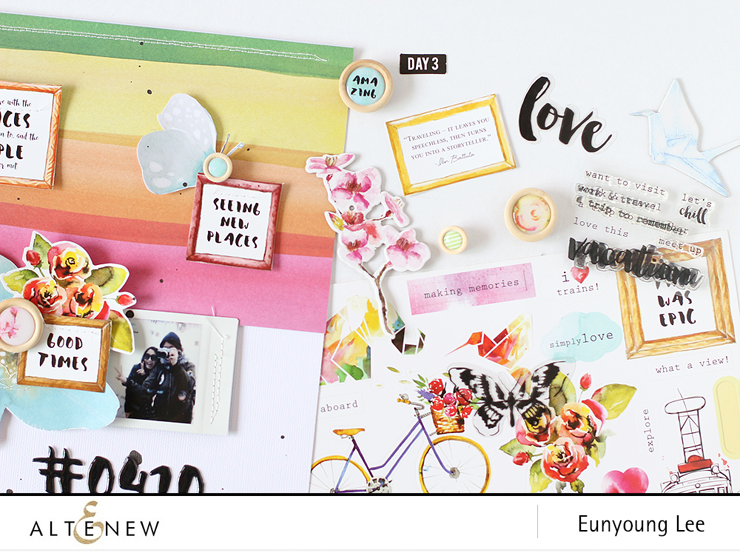 Rainbow Stripe Layout with Reflection Scrapbook Collection