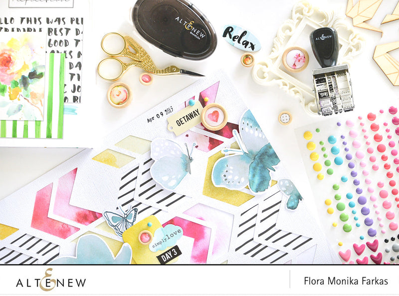 Fresh and floral layout with Reflection Scrapbook Collection