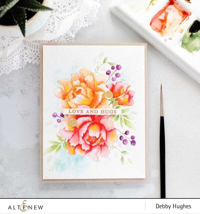Watercoloured Peonies