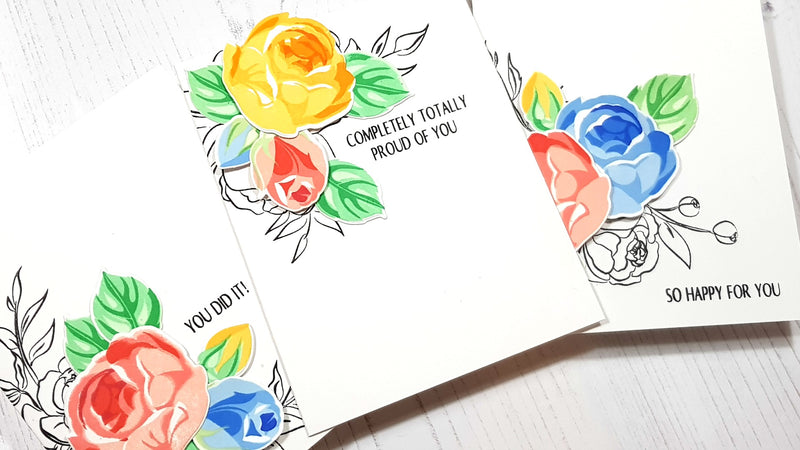 VIDEO Tutorial: Mixing Bright Layered Florals with Black Outline Images – Lydia’s Crafty Corner