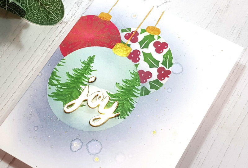 Holiday Card with Masked Bauble Cluster VIDEO Tutorial: Lydia’s Crafty Corner