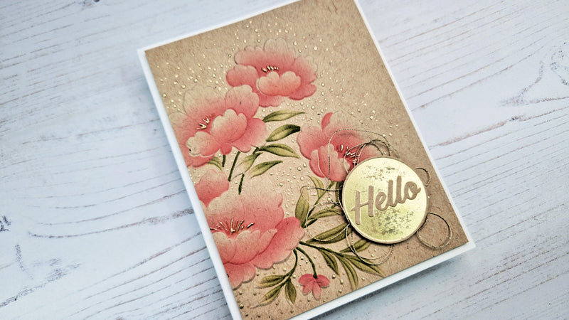 Easy and Gorgeous Soft Stenciling On Kraft Cardstock