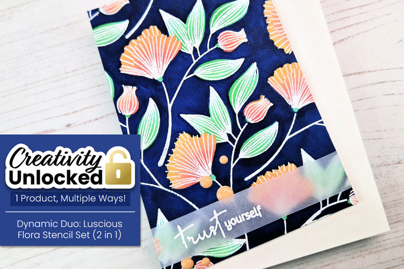 Creativity Unlocked: Dynamic Duo: Luscious Flora | Adding A Dark Background With Markers