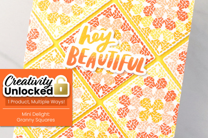 Creativity Unlocked feat. Mini Delight: Granny Squares | 2 Stunning Monochromatic Card Ideas