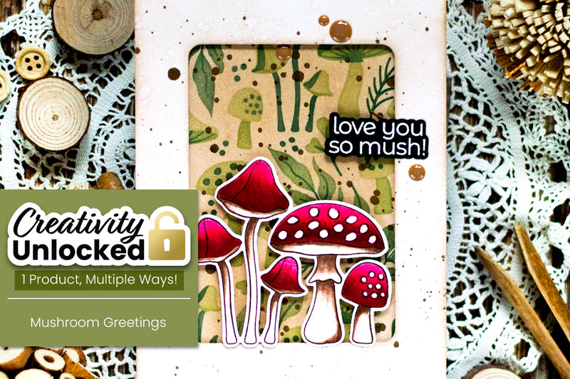 Creativity Unlocked feat. Mushroom Greetings | Craft A Rustic Mushroom Card!