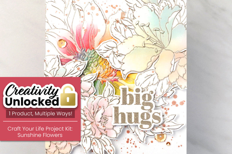 Creativity Unlocked feat. Sunshine Flowers | 2 Perfect Stamps for a Radiant Rainbow Palette Flower Card!
