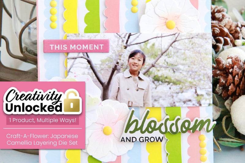 Creativity Unlocked feat. Craft-A-Flower: Japanese Camellia Layering Die Set | Dimensional Die Cut Flowers for Scrapbooking Layout!