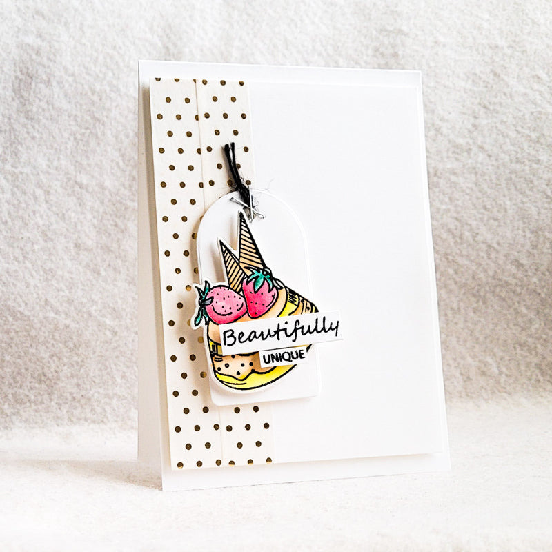 Beautifully Unique CAS Card feat. Altenew Mini Flan Cake Stamp Set