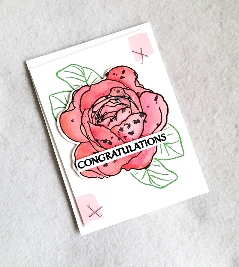CAS Congratulations Card with Ambridge Rose Stamp and Die Set