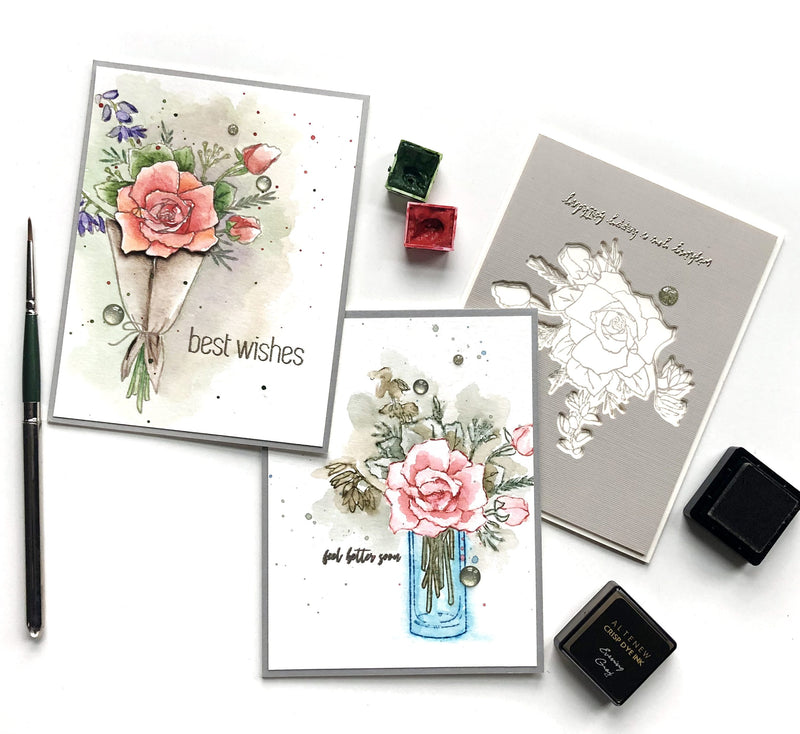 3 Gorgeous Floral Bouquet Handmade Cards and How to Make Them
