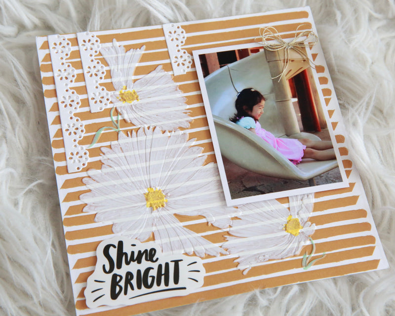 Minimalist 6×6 Scrapbooking Layout with Cupcake Cosmos Flowers