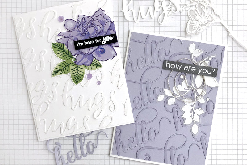 Two Cards Created with Die Cut Texture Technique