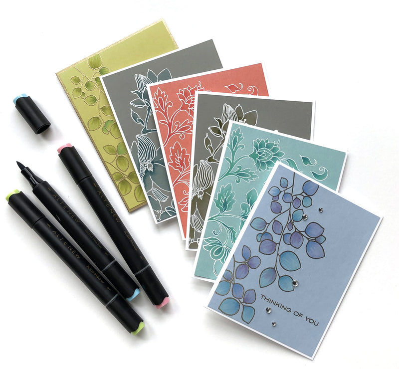 Artist Markers on Colored Cardstock