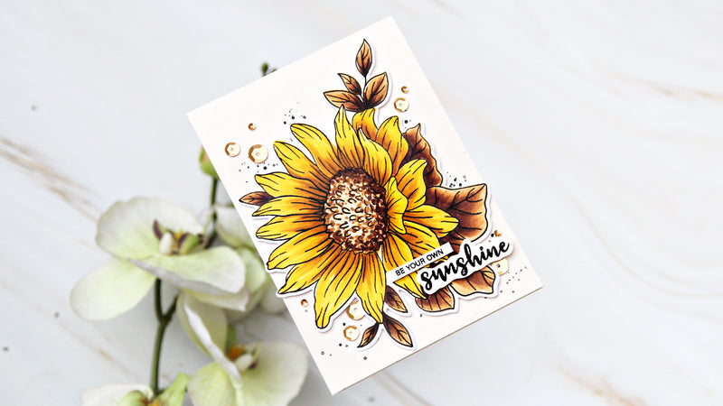 A Simple Sunflower Card | Creative Coloring with Erum