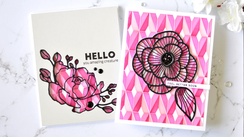 Take 2 with Therese: Diamond Builder Stencil and Die-Cut Flowers + Video!