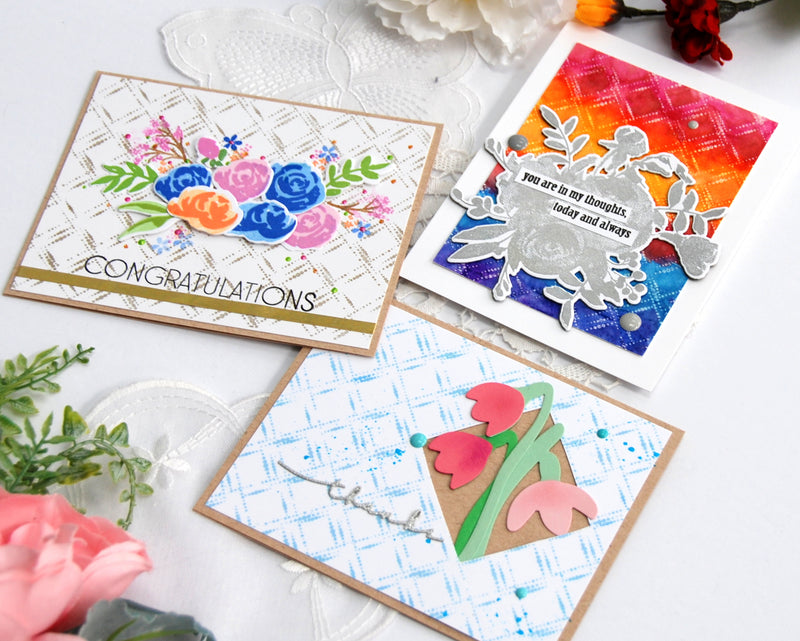3 Different Card Styles with Dotted Diamonds Stamp Set