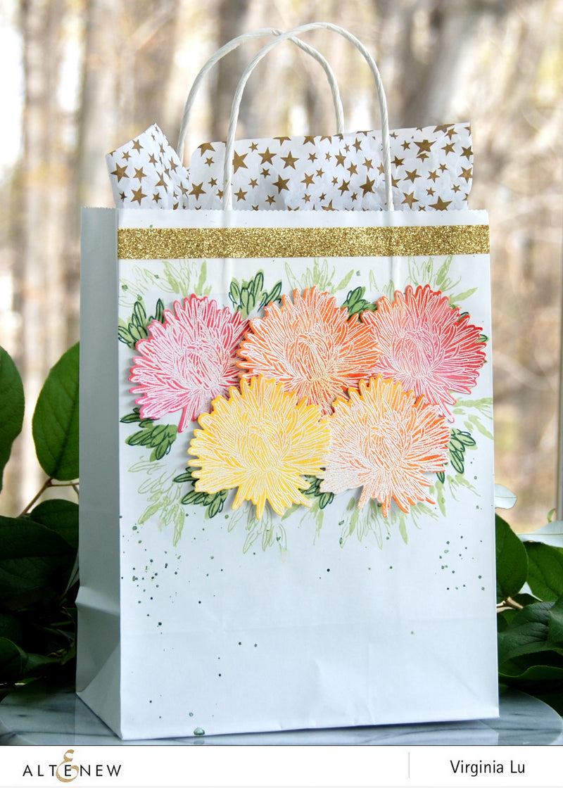 DIY Floral Gift Bag, Tag and Card with Build A Flower Aster