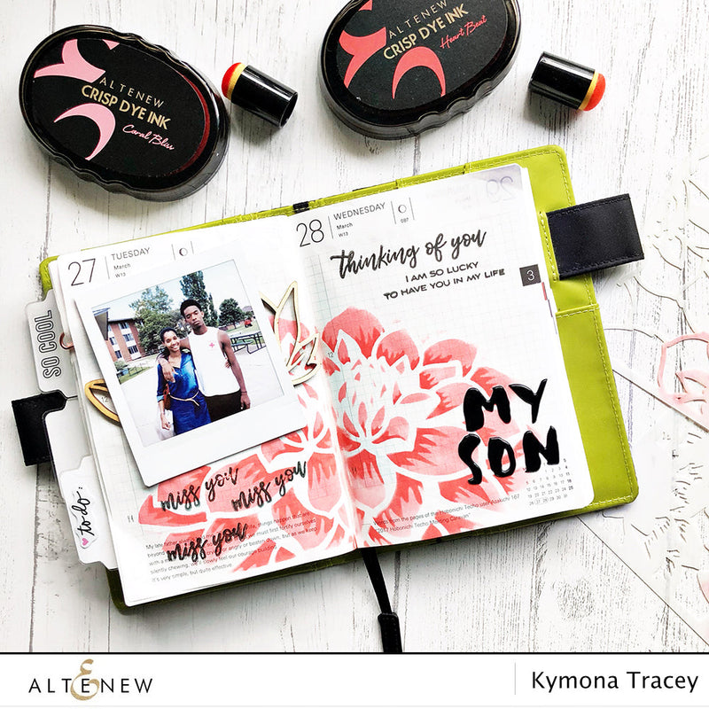 Using a Stencil to Create a Scrapbook Planner Page