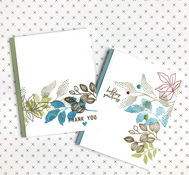 Easy Card Making Ideas: Clean and Graphic Leaf Stamped Cards