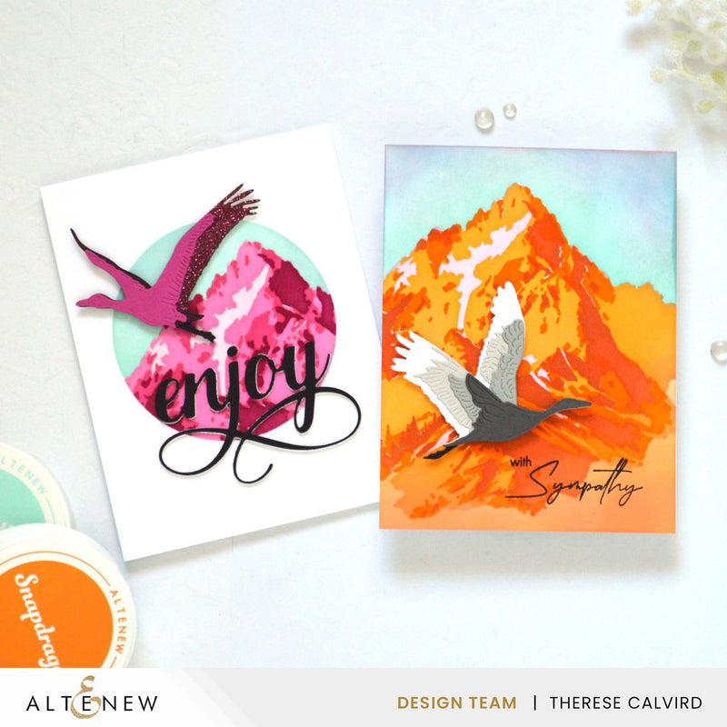 Majestic Mountains Layering Stencil Set | 2 Bright Stencil Techniques + Video Tutorial