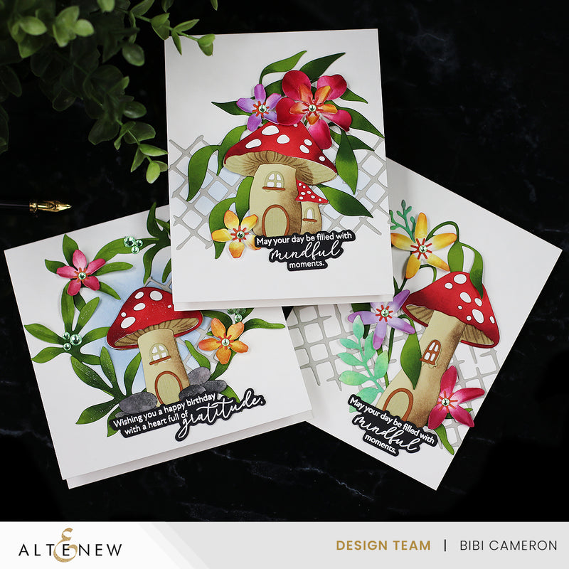 3 Easy Mushroom Cottage Card Layouts | Creative Die-Cutting with Bibi Cameron
