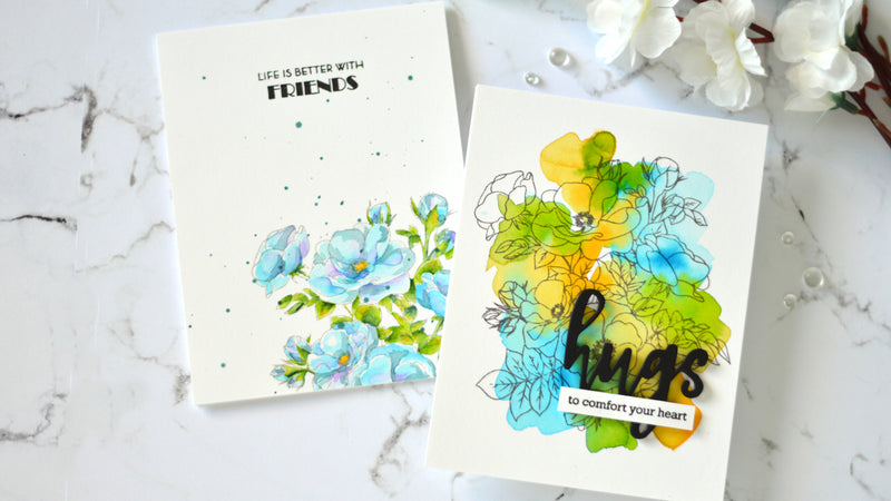 2 Easy Floral Cards Using Watercolor Brush Markers & Refills | Take 2 with Therese Video