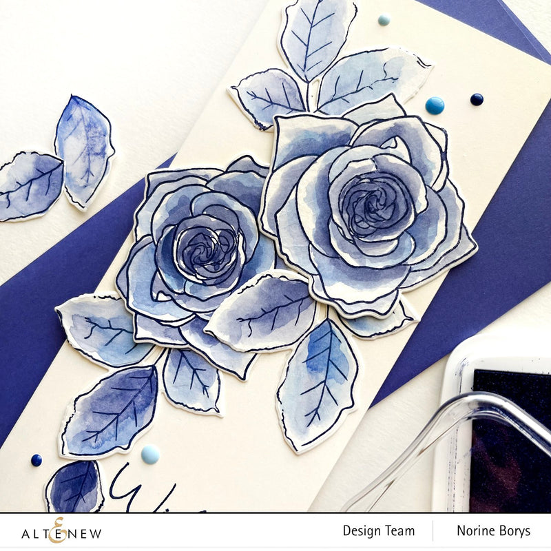 Stunning & Sweet, Sapphire Mixed Media Ink With Rose Tea